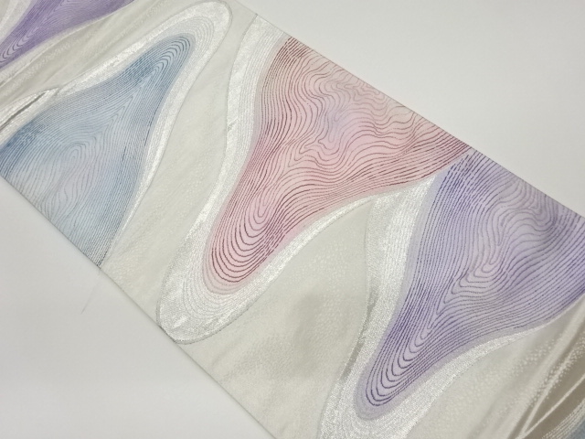 リサイクル　変わり渦模様織出し袋帯